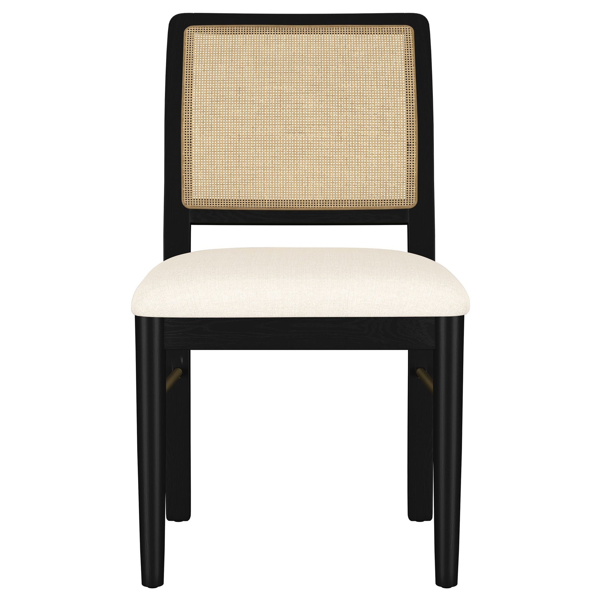 Benson Black Rattan Cane Dining Side Chair (Set of 2)