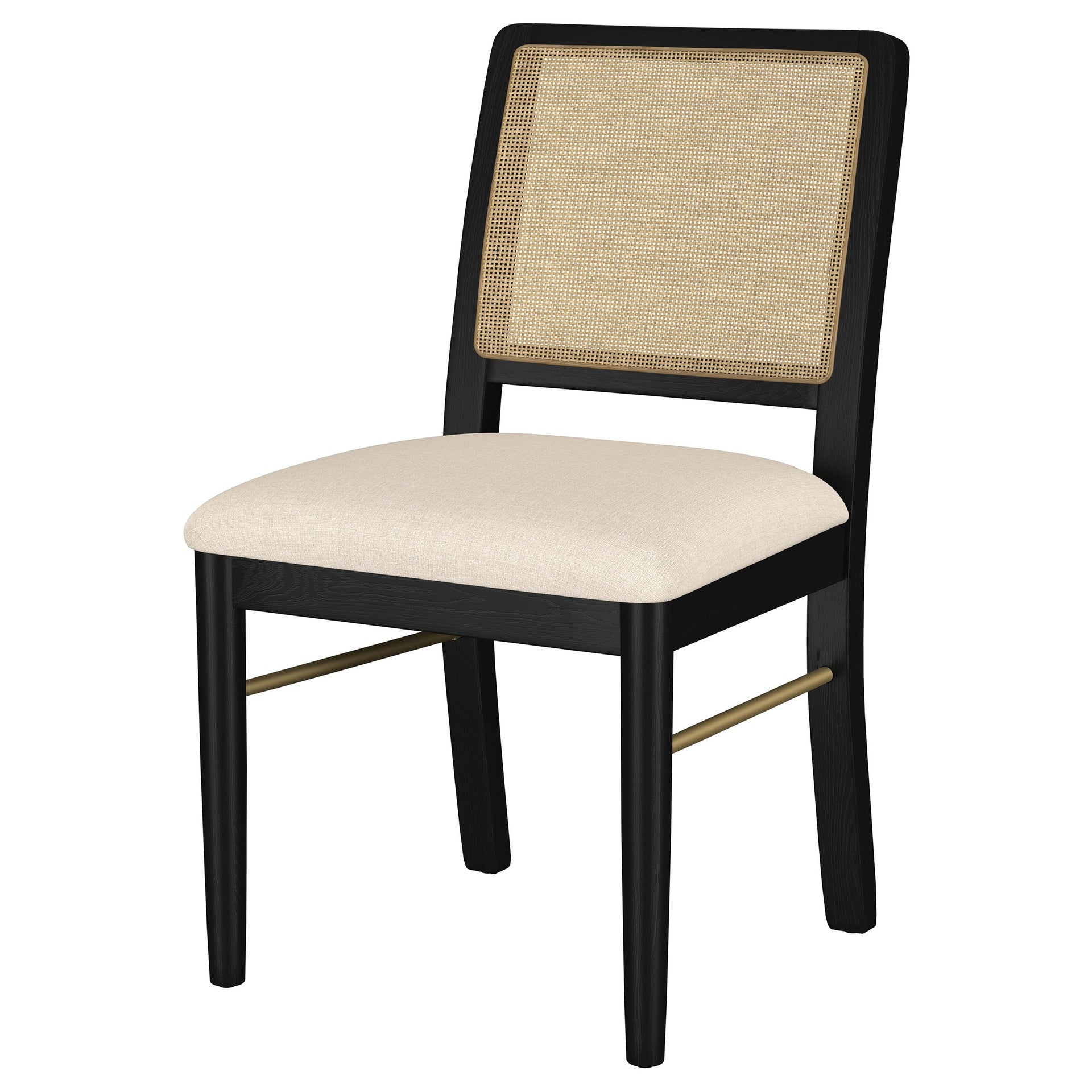 Benson Black Rattan Cane Dining Side Chair (Set of 2)