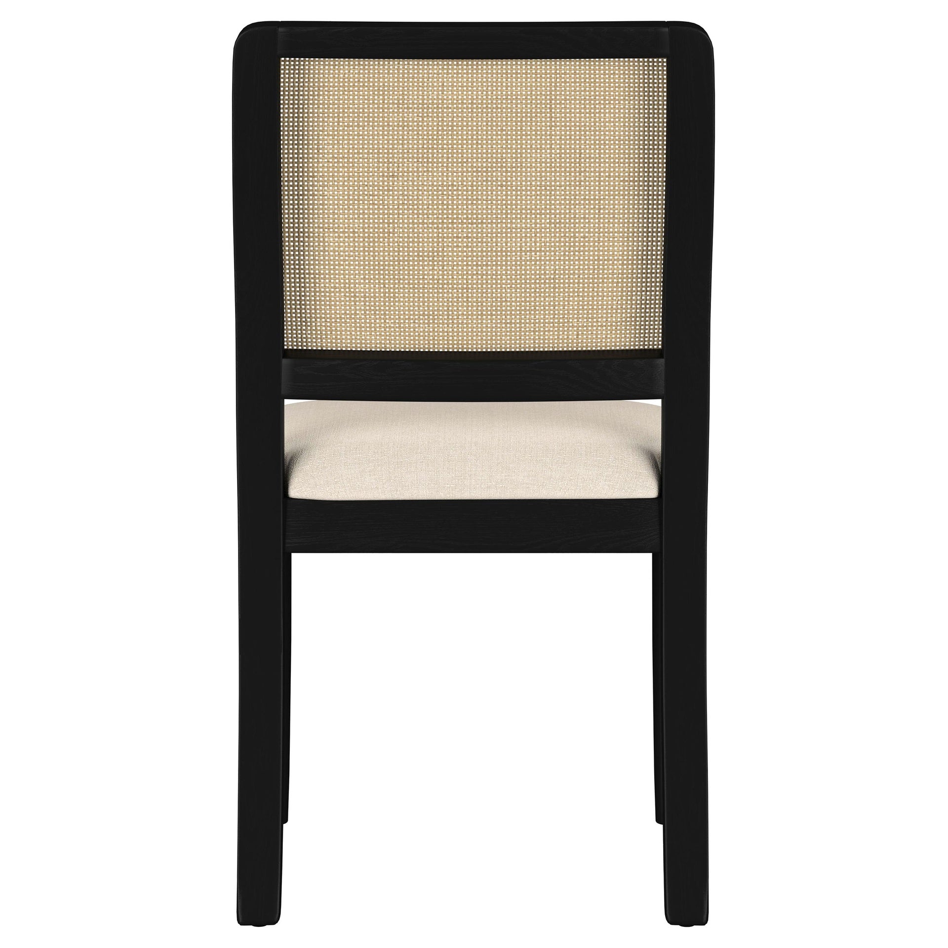 Benson Black Rattan Cane Dining Side Chair (Set of 2)