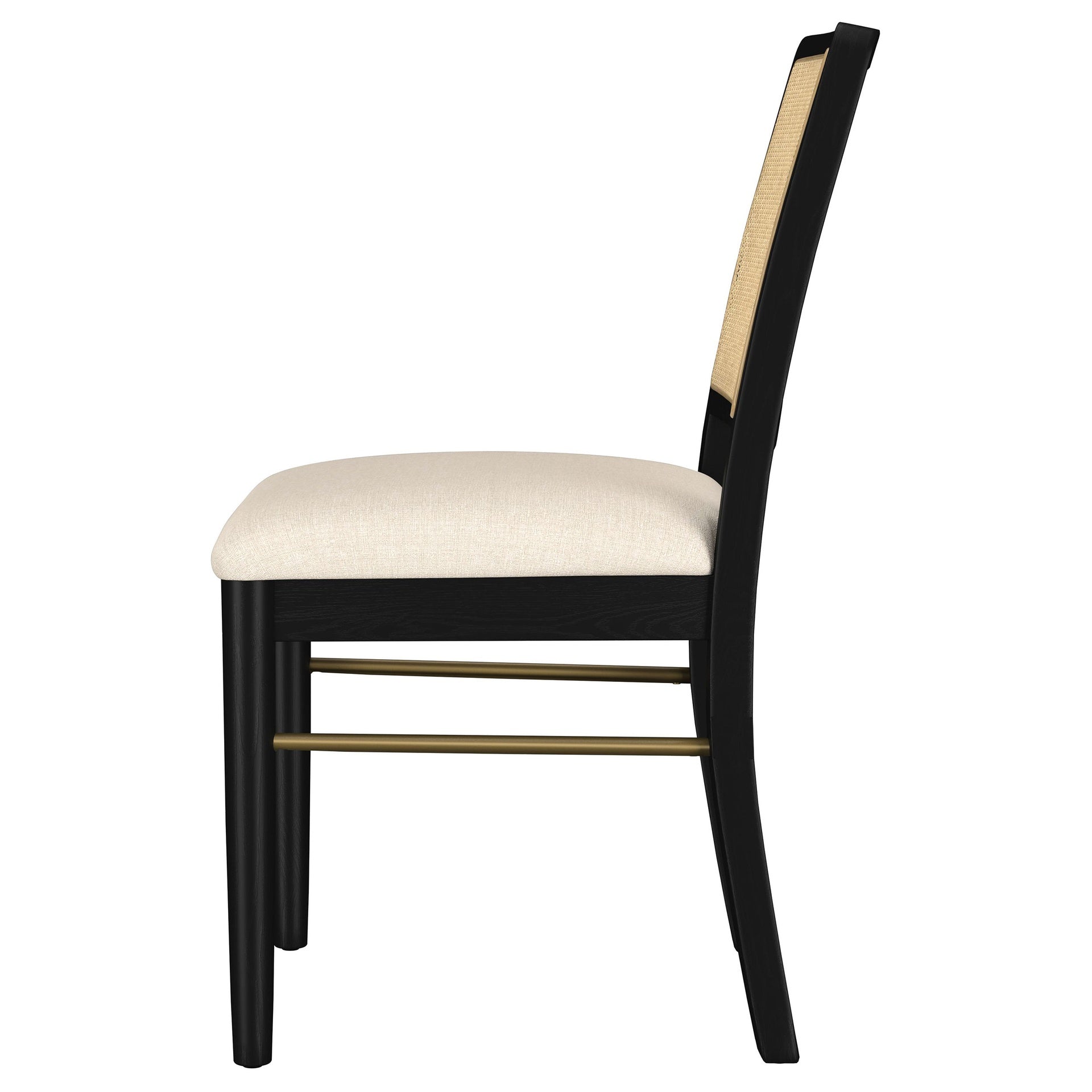 Benson Black Rattan Cane Dining Side Chair (Set of 2)