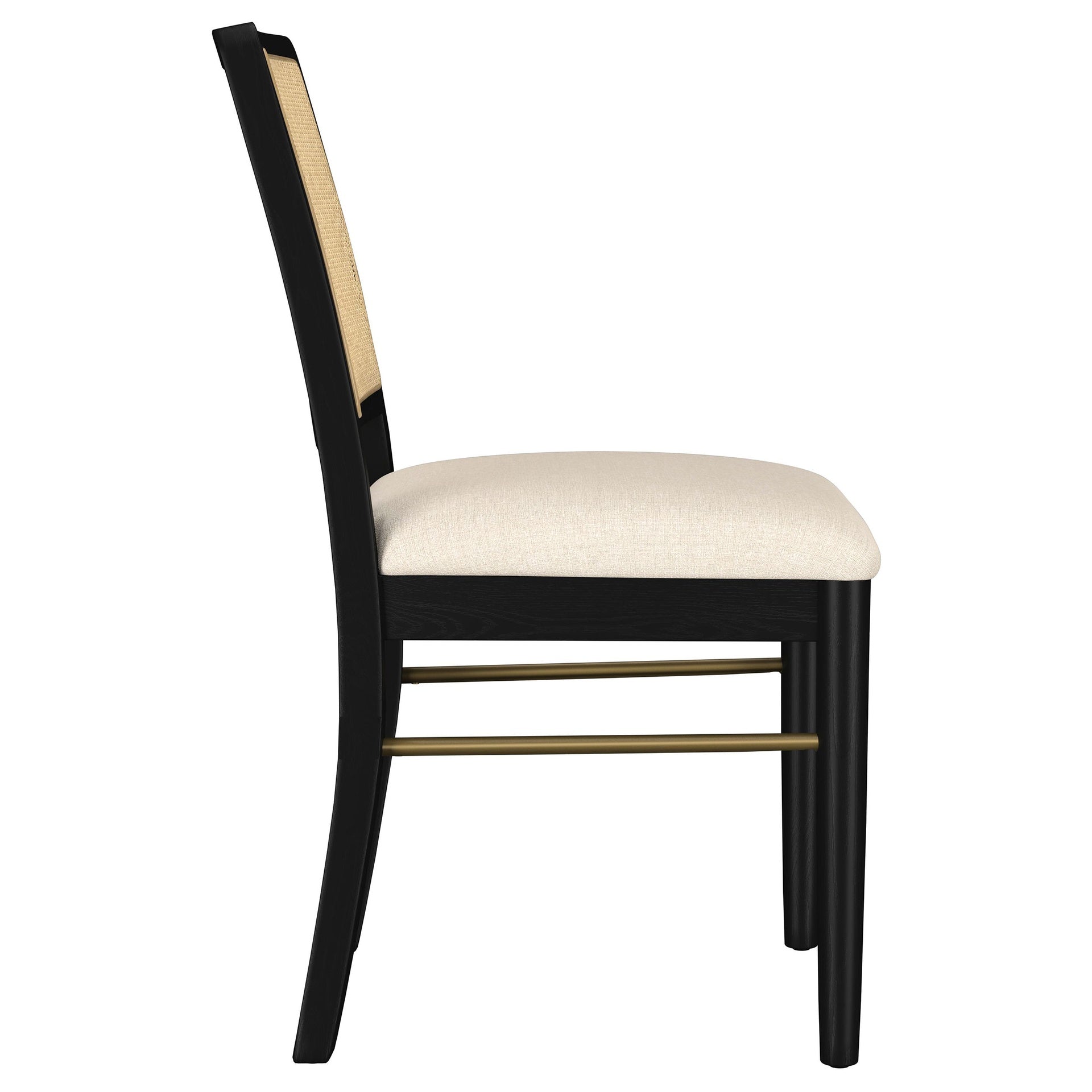 Benson Black Rattan Cane Dining Side Chair (Set of 2)
