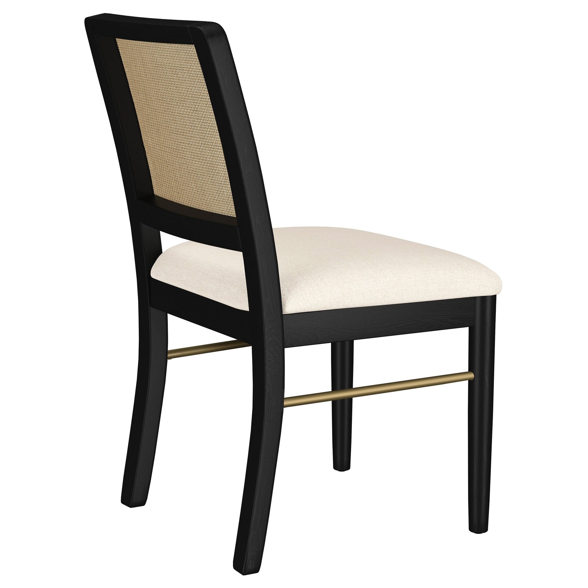 Benson Black Rattan Cane Dining Side Chair (Set of 2)