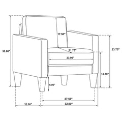 Farallone Grey 3-piece Track Arm Sofa Set