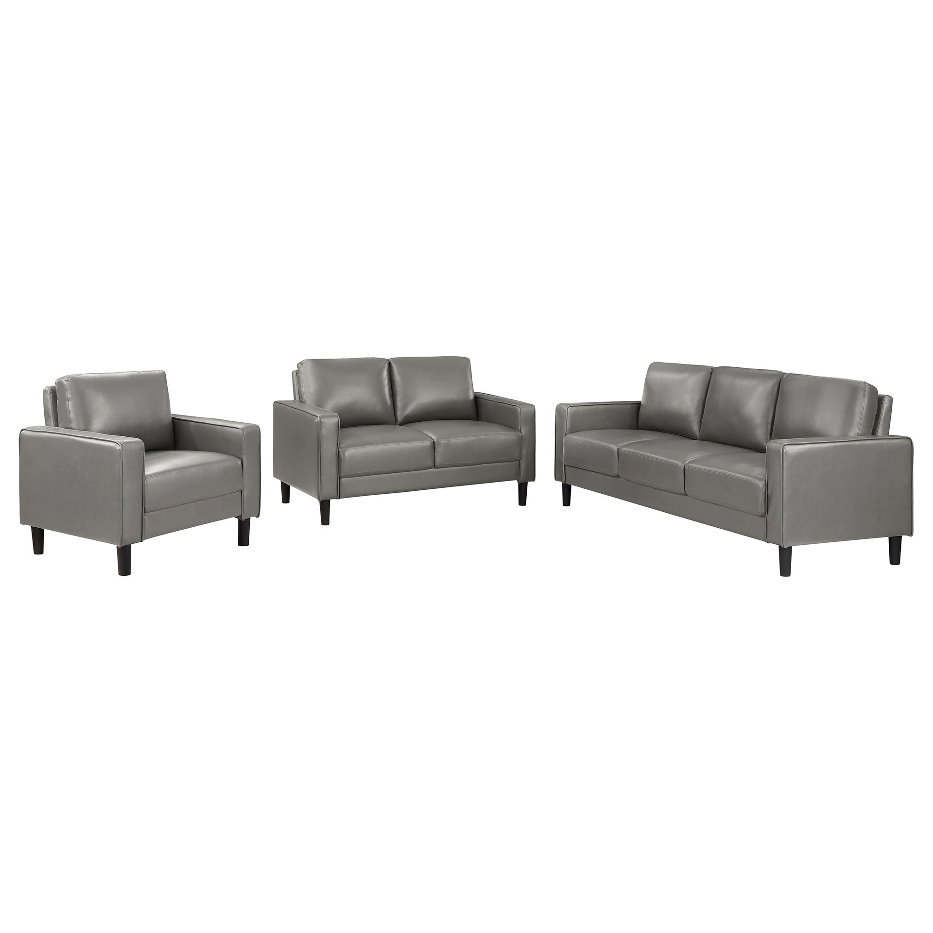 Farallone Grey 3-piece Track Arm Sofa Set