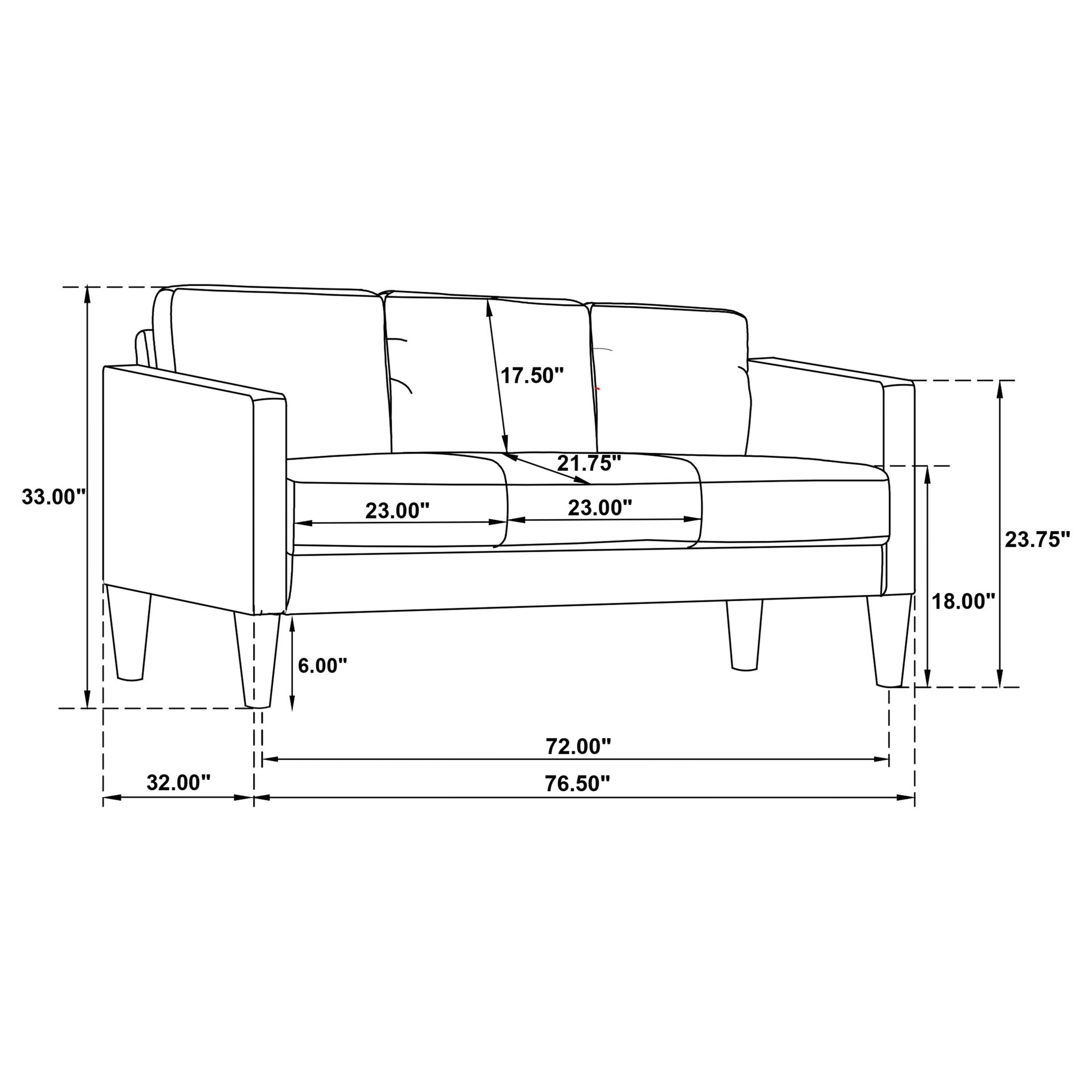 Farallone Grey 3-piece Track Arm Sofa Set