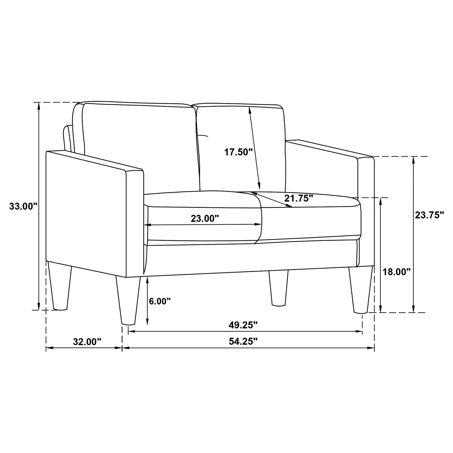 Farallone Grey 3-piece Track Arm Sofa Set