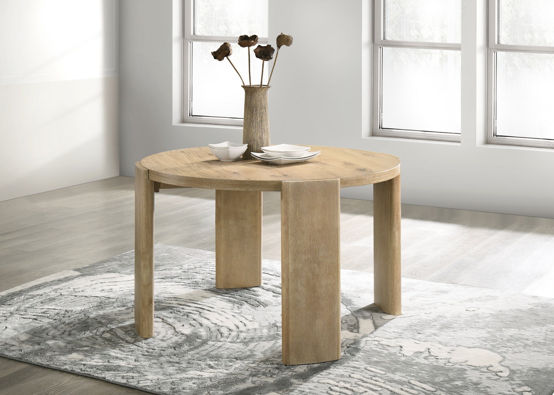 Bowen Oak Finish 47" Round Dining Table