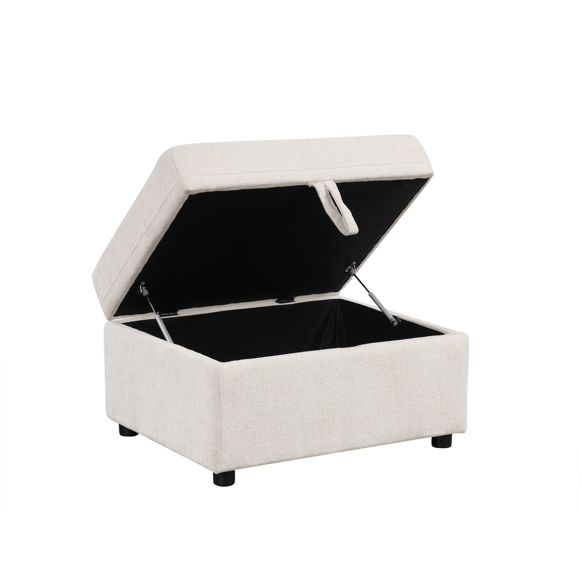 109.1" Sectional Sofa Convertible Pull-out Sofa Bed L-shaped Sofa U-shaped Sofa with a Movable Storage Ottoman for Living Room, Beige