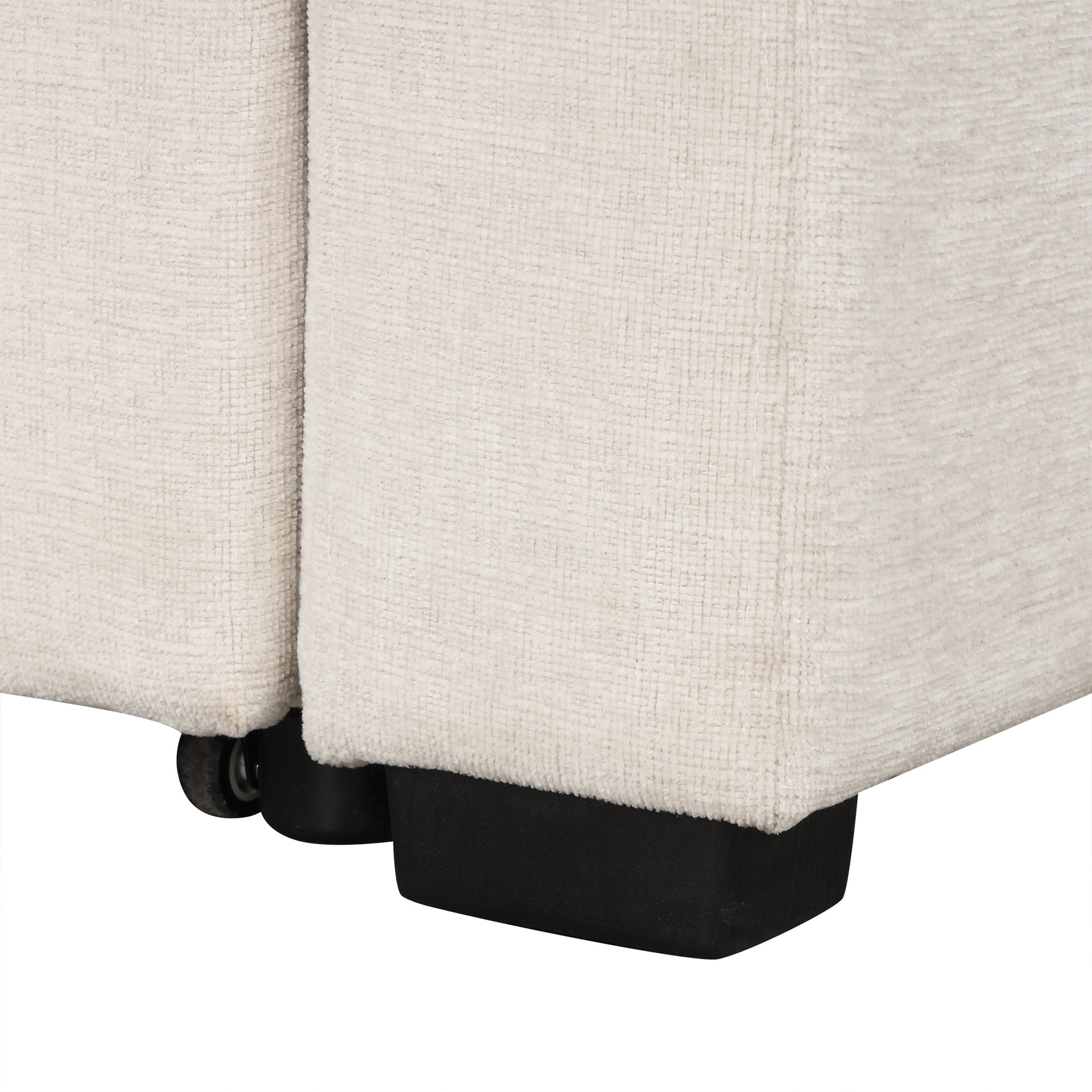 109.1" Sectional Sofa Convertible Pull-out Sofa Bed L-shaped Sofa U-shaped Sofa with a Movable Storage Ottoman for Living Room, Beige