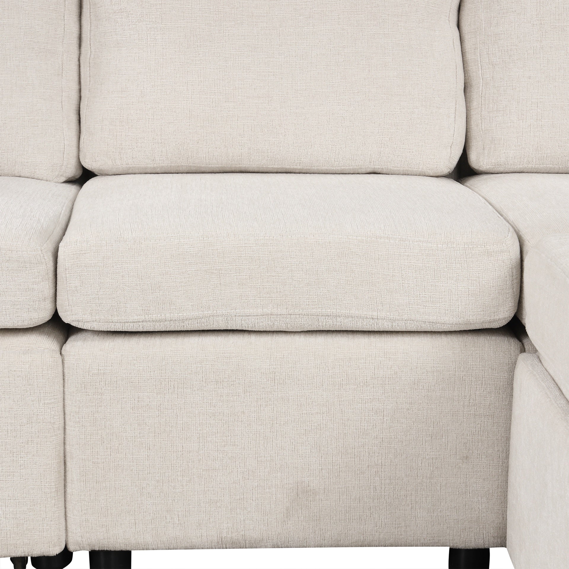 109.1" Sectional Sofa Convertible Pull-out Sofa Bed L-shaped Sofa U-shaped Sofa with a Movable Storage Ottoman for Living Room, Beige