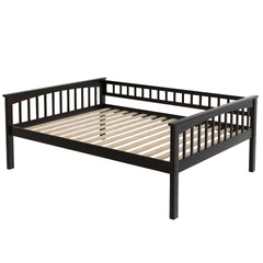 Full over Full Bunk Bed with Drawers, Convertible Beds, Espresso