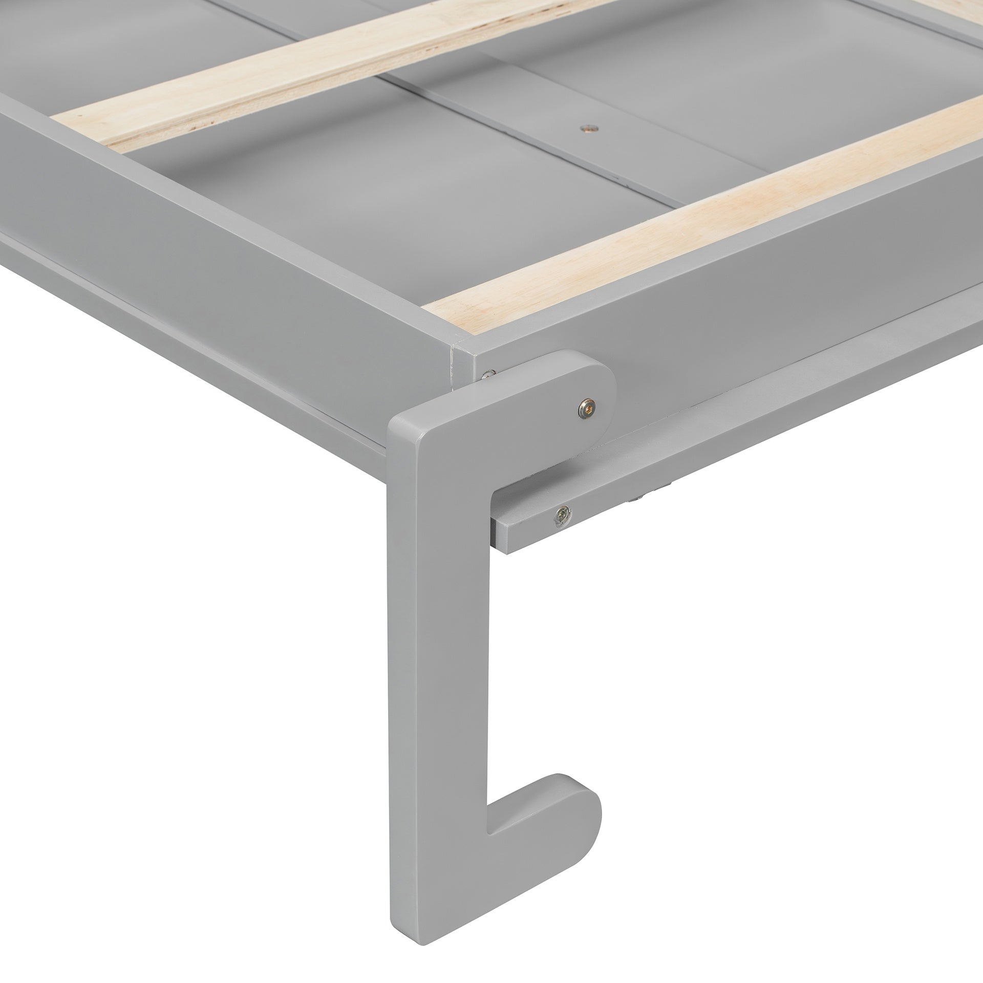 Queen Size Murphy Bed Wall Bed with Top Cabinets & Wine Rack ,Gray(OLD SKU:LP000879AAE)