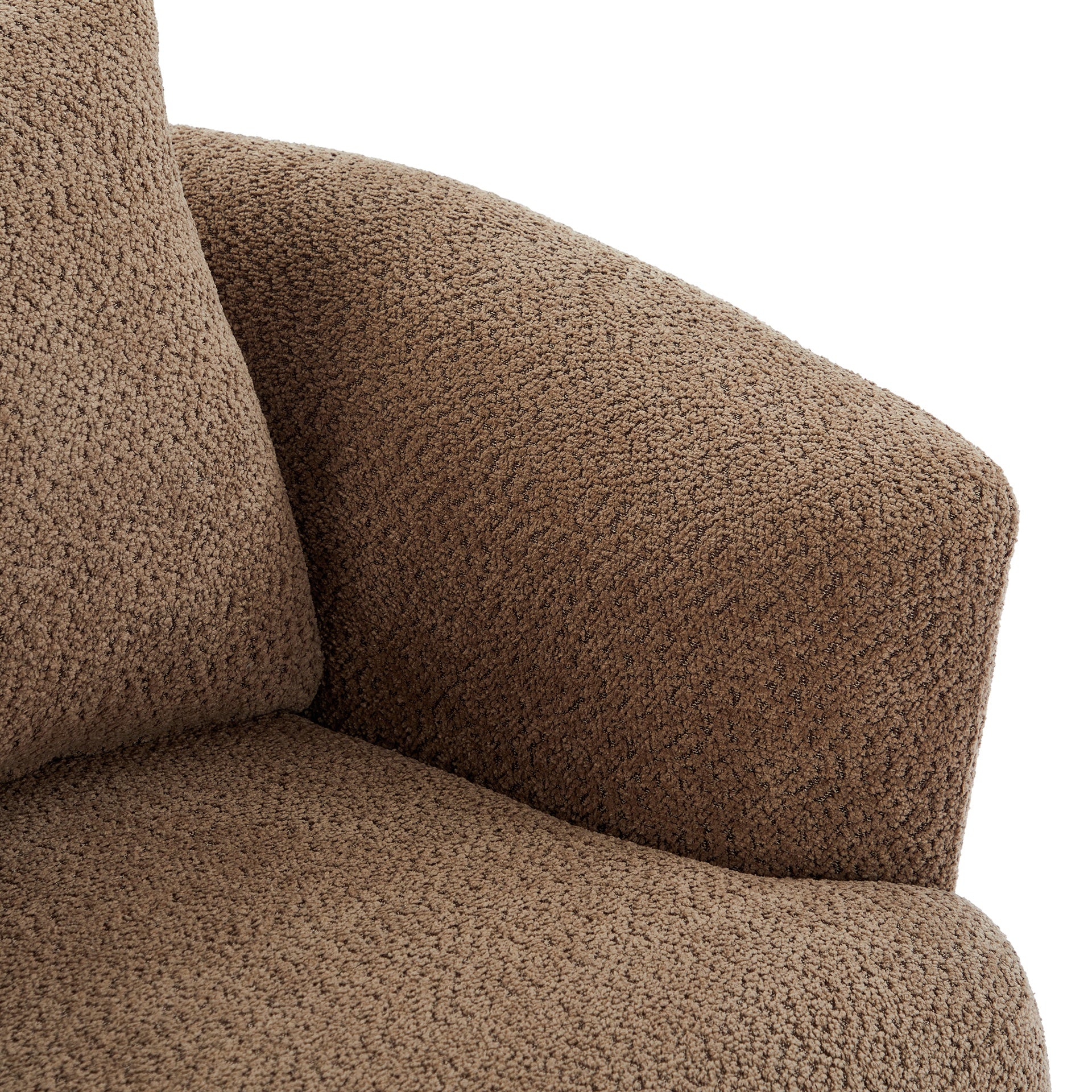 360° Swivel Chair, 38.2" Accent Chair Sofa, Upholstered Swivel Barrel Sofa Chair with a Throw Pillow for Living Room, Bedroom, Office and Hotel, Dark Brown