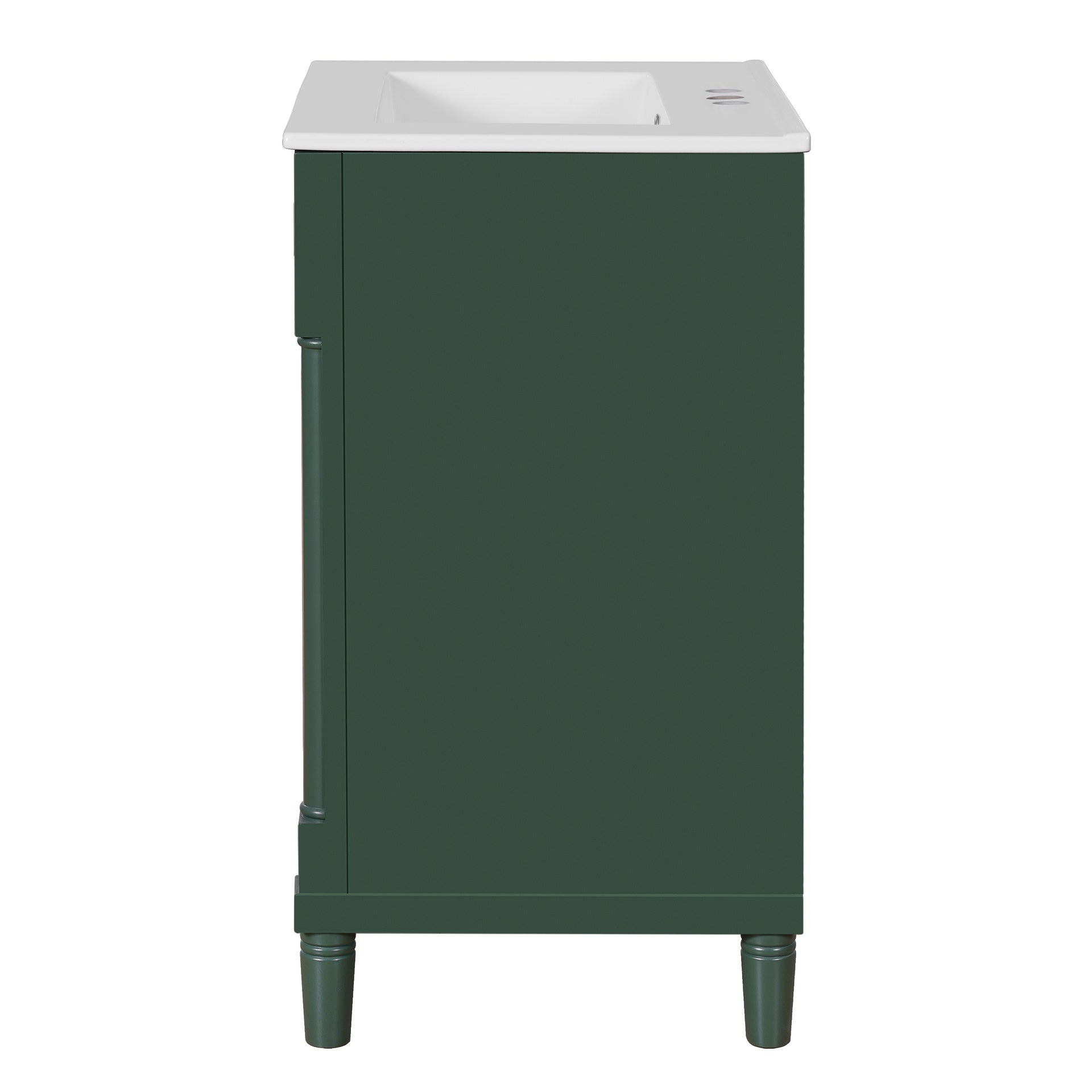 24" Bathroom Vanity with Integrated Ceramic Sink, Bathroom Cabinet with 2 Doors, Single Sink Bathroom Vanity for Small and Medium Restroom