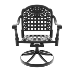 7-Piece All-Weather Cast Aluminum Dining Set, Include 2 Swivel Chairs,4 Dining Chairs and Rectangular Table With Black Frame(same sku:W1710S00377)