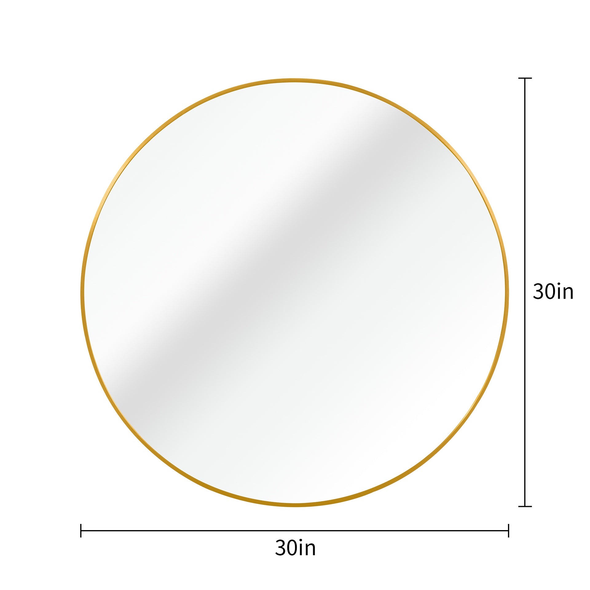30 Inch Gold Metal Framed Round Bathrrom Mirror for Wall.(W2203P182022)