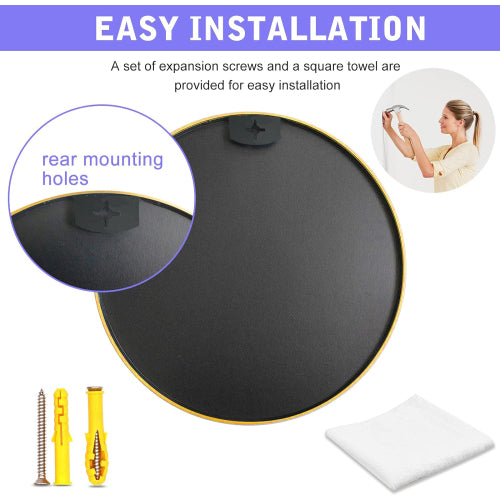 30 Inch Gold Metal Framed Round Bathrrom Mirror for Wall.(W2203P182022)