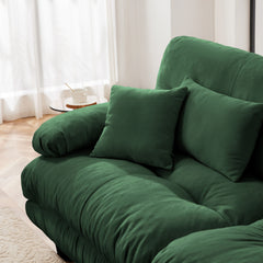 Free Combination, Modular Sectional Sofa,L Shaped Couch for Living Room, 4-Seater Comfy Cloud Couch with Convertible Ottoman,Chenille Green