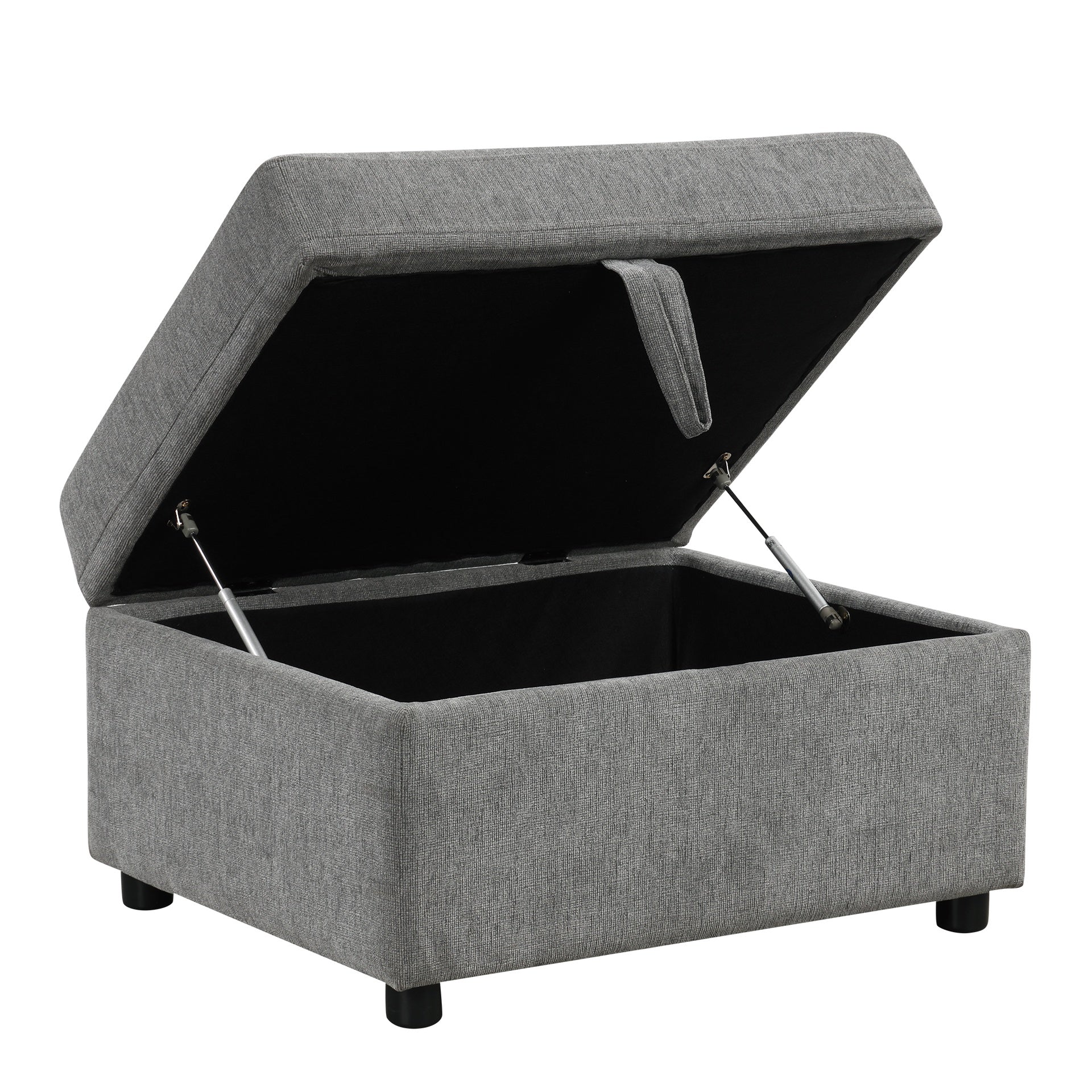 109.1" Sectional Sofa Convertible Pull-out Sofa Bed L-shaped Sofa U-shaped Sofa with a Movable Storage Ottoman for Living Room, Gray