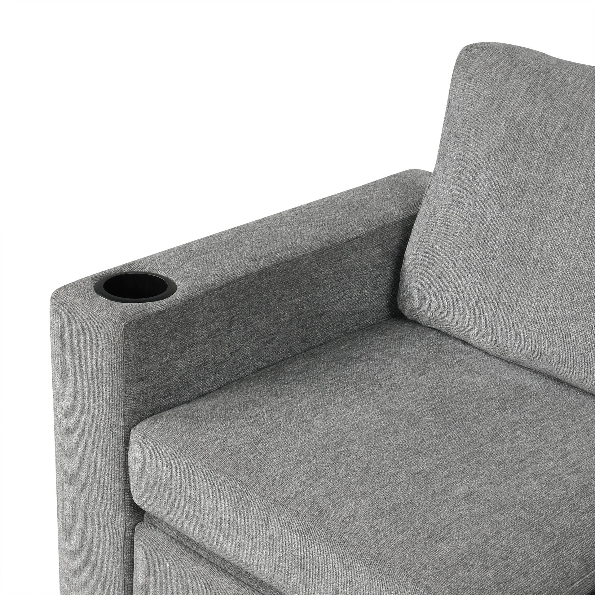 109.1" Sectional Sofa Convertible Pull-out Sofa Bed L-shaped Sofa U-shaped Sofa with a Movable Storage Ottoman for Living Room, Gray