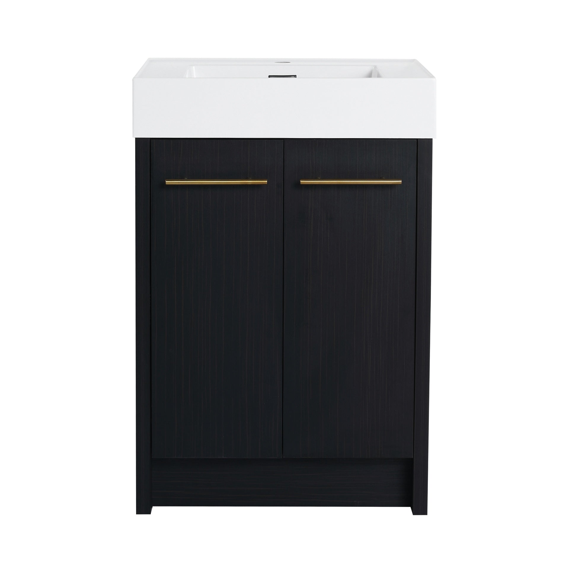 24 Inch Freestanding Bathroom Vanity with Resin Sink, With Soft Closing Door, KD-Package