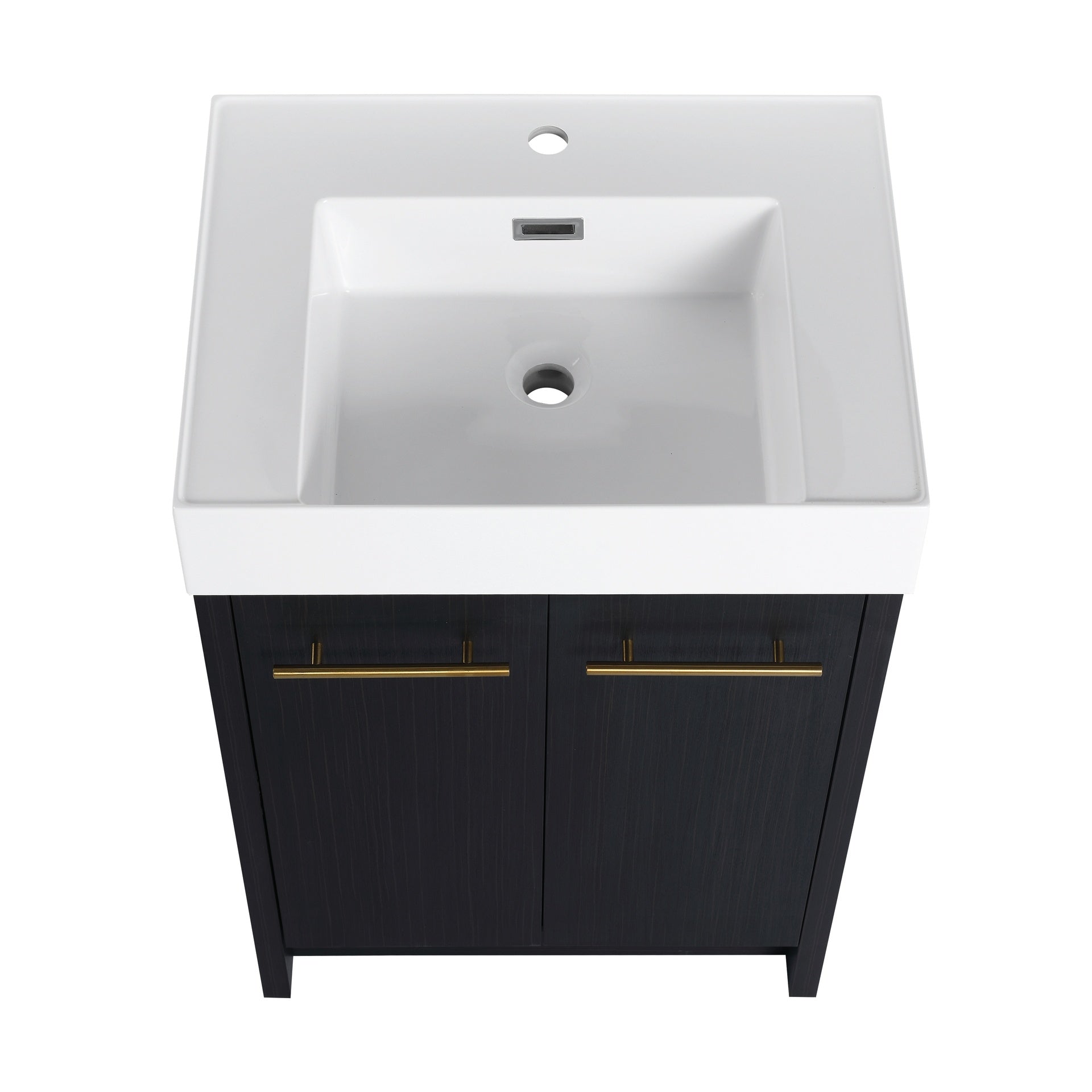 24 Inch Freestanding Bathroom Vanity with Resin Sink, With Soft Closing Door, KD-Package