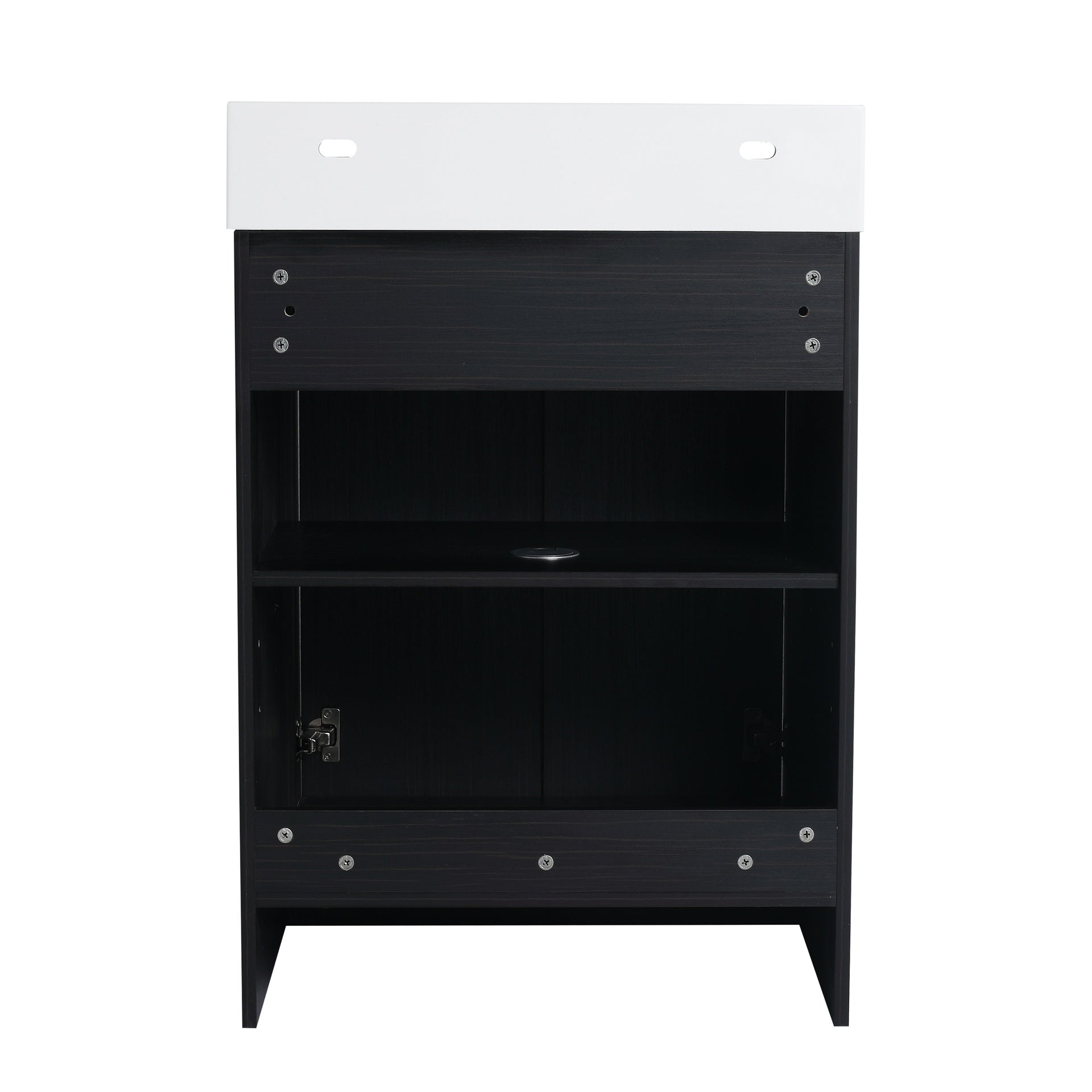 24 Inch Freestanding Bathroom Vanity with Resin Sink, With Soft Closing Door, KD-Package