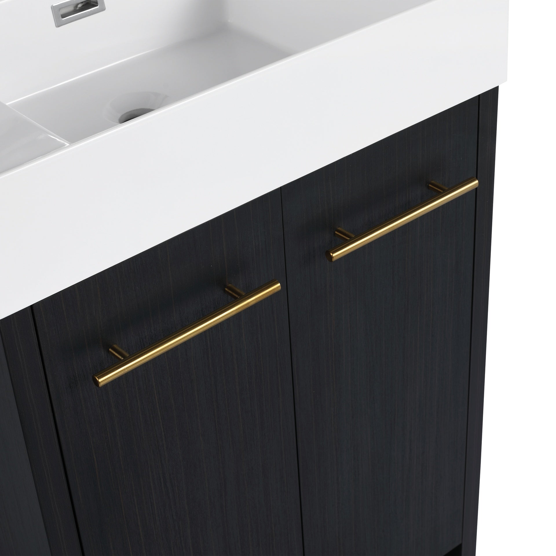 24 Inch Freestanding Bathroom Vanity with Resin Sink, With Soft Closing Door, KD-Package
