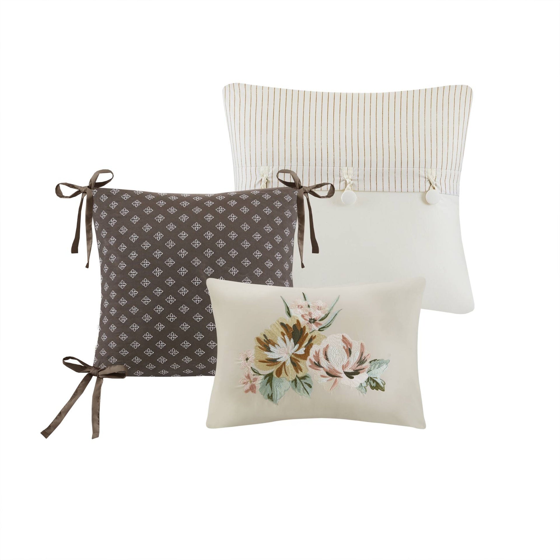 7-Piece King Vintage Floral Comforter Set, Terracotta