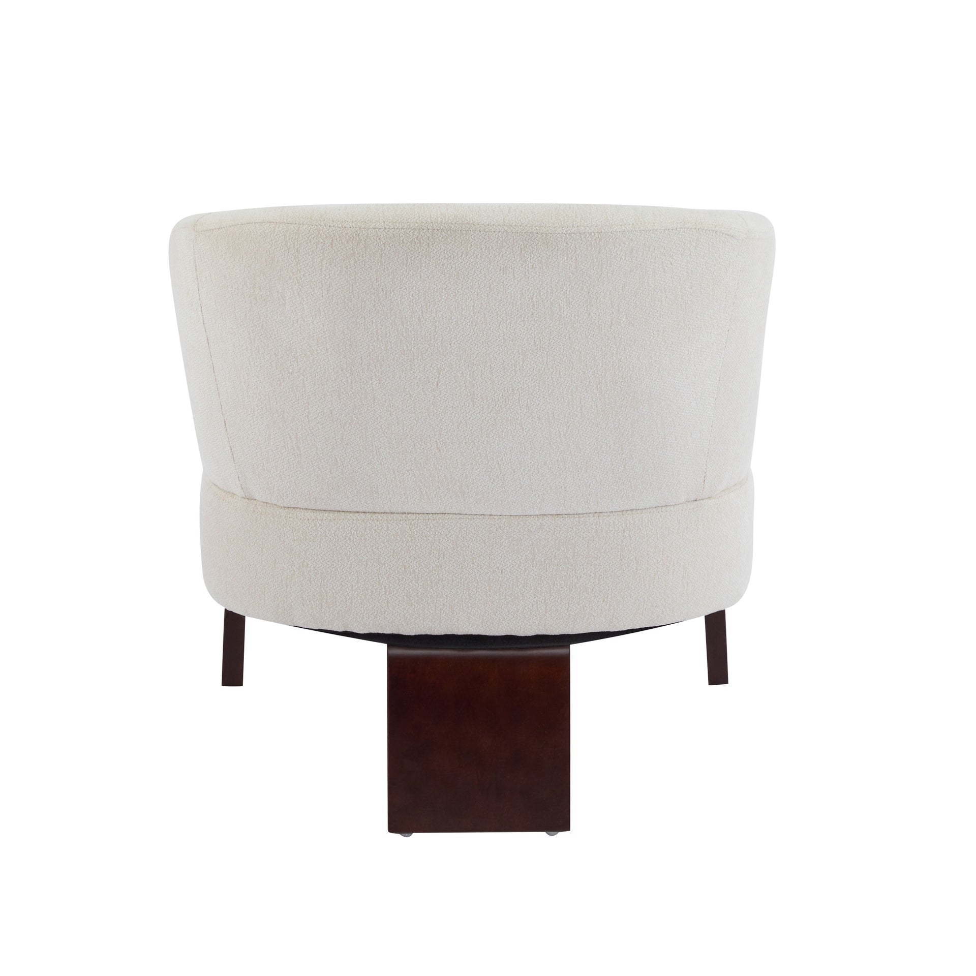 Modern Accent Chair with Round Back & Wooden Legs - Mid-Century Inspired Lounge Chair for Living Room, Bedroom, or Office - Soft Fabric Upholstery