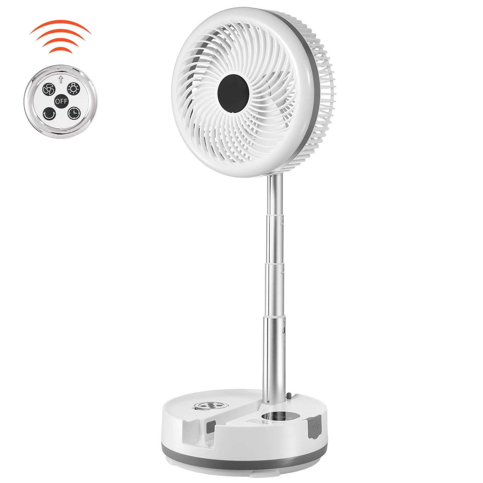10 inch Foldable Rechargeable Oscillating Fan 3 in 1 Remote 9 Speeds