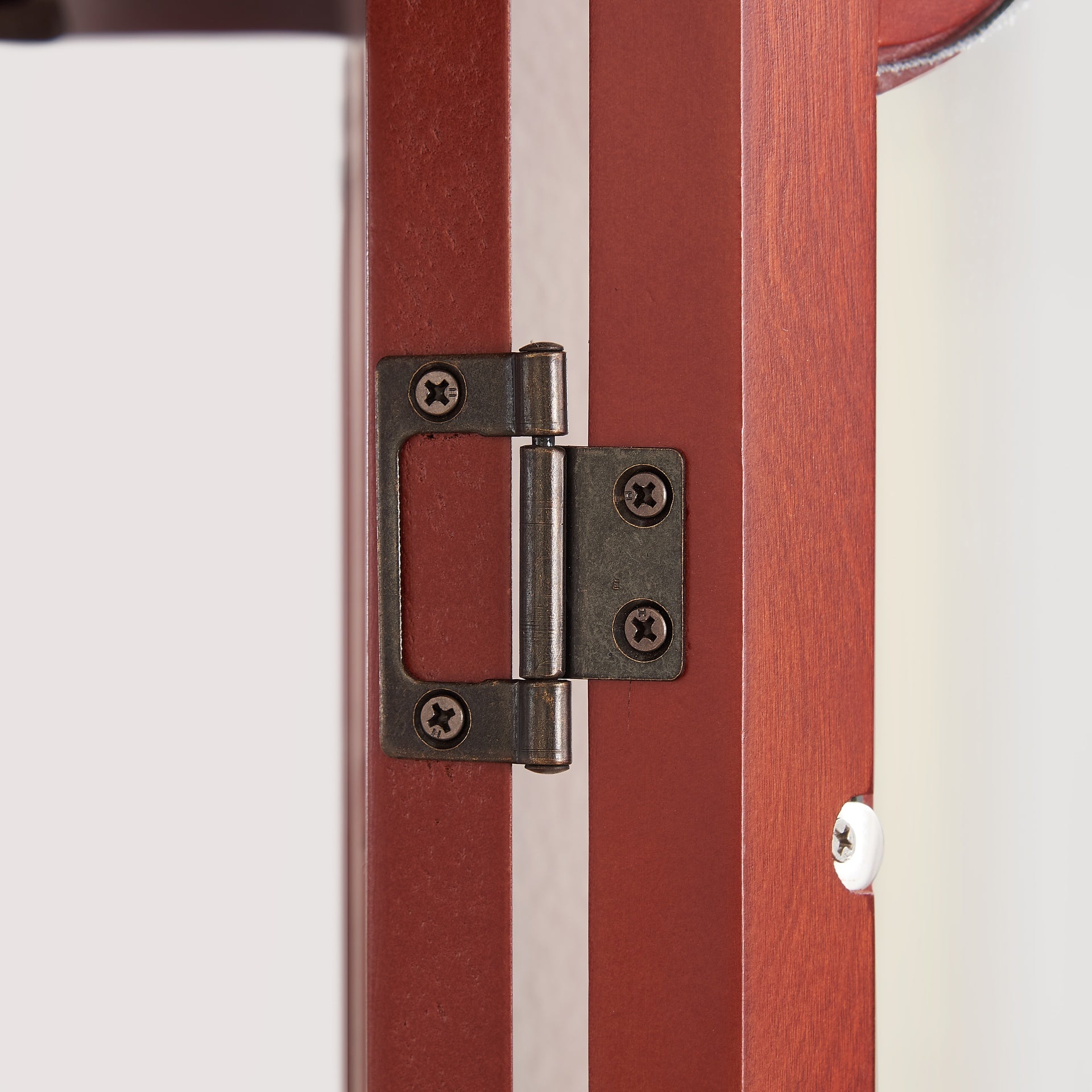 Curio Cabinet Lighted Glass Display Curio Cabinet w/Tempered Glass Doors and Shelves, Crown Corner Cabinet with Bulb, Corner Storage Decoration for Living room and Bedroom Cherry