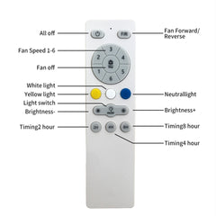 52 inch White Wood Ceiling Fans with Lights and Remote, Modern Flush Mount Low Profile Ceiling Fan with Light, 6 Speed, Reversible DC Motor, for Bedroom/Outdoor/Farmhouse/Patios