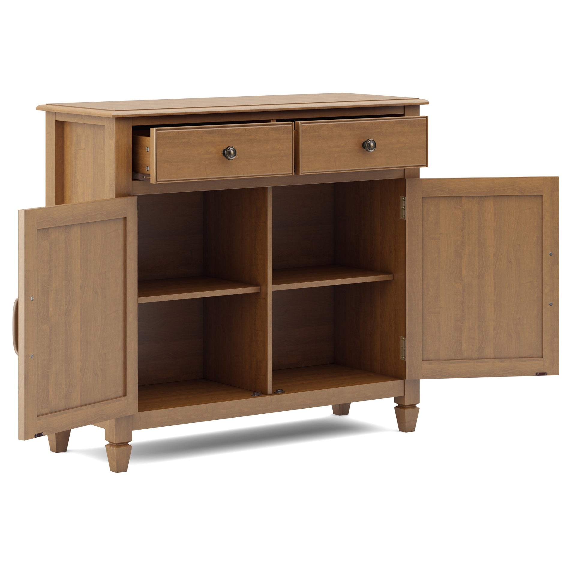 Connaught Solid Wood Entryway Storage Cabinet in Light Golden Brown