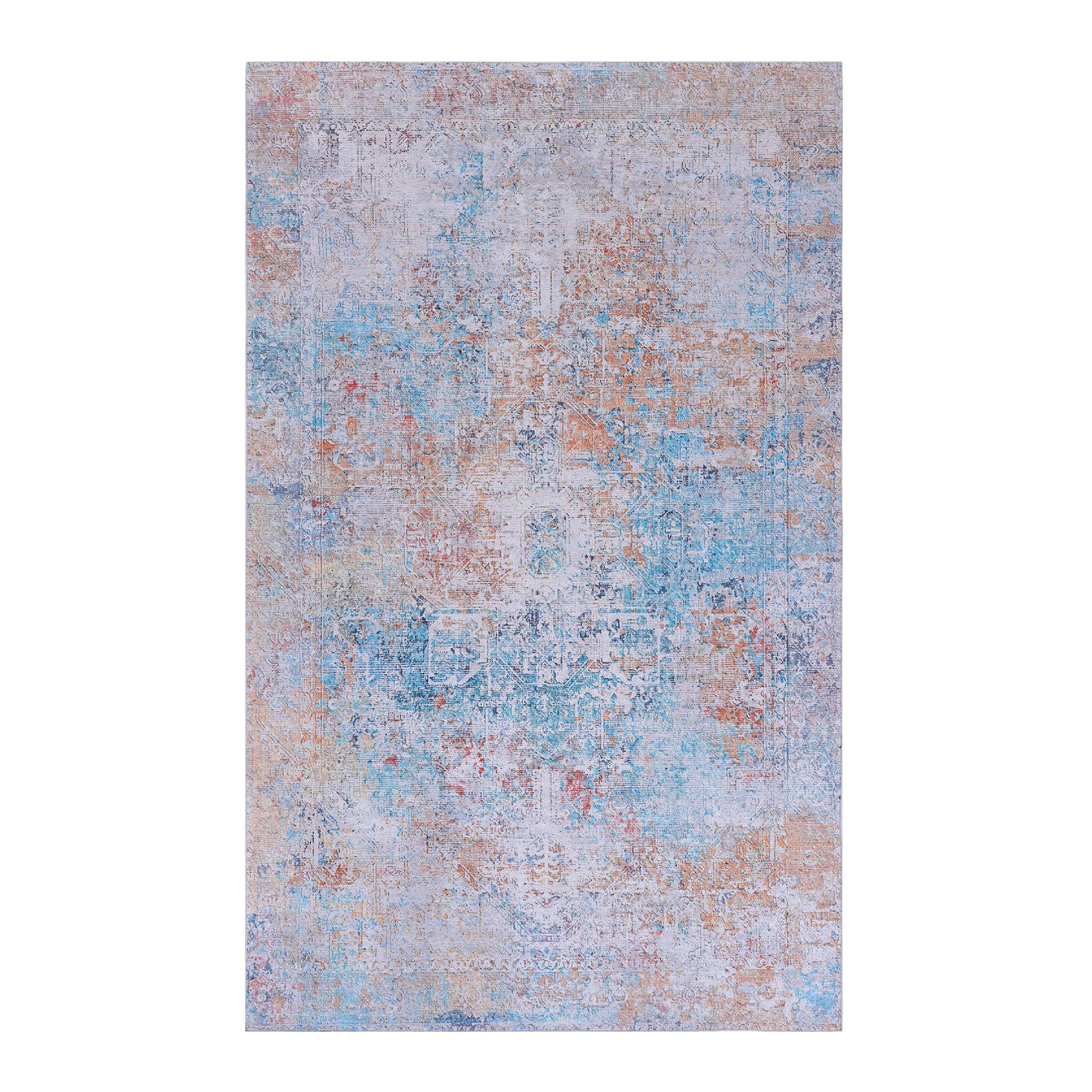 MAVAL Yellow Washable Rug 4x6 Area Rug (Yellow, 4' x 6')