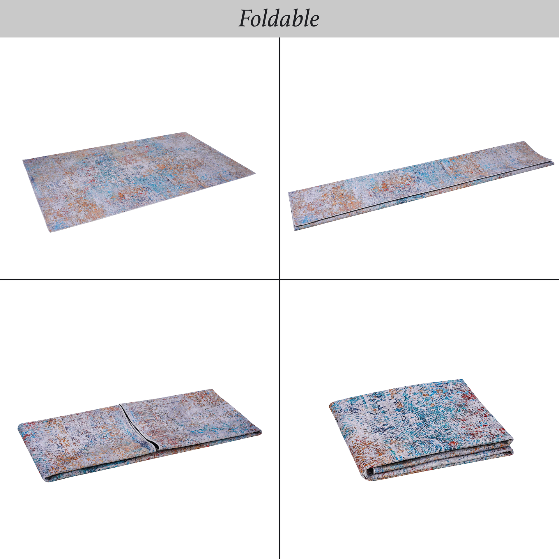 MAVAL Yellow Washable Rug 4x6 Area Rug (Yellow, 4' x 6')