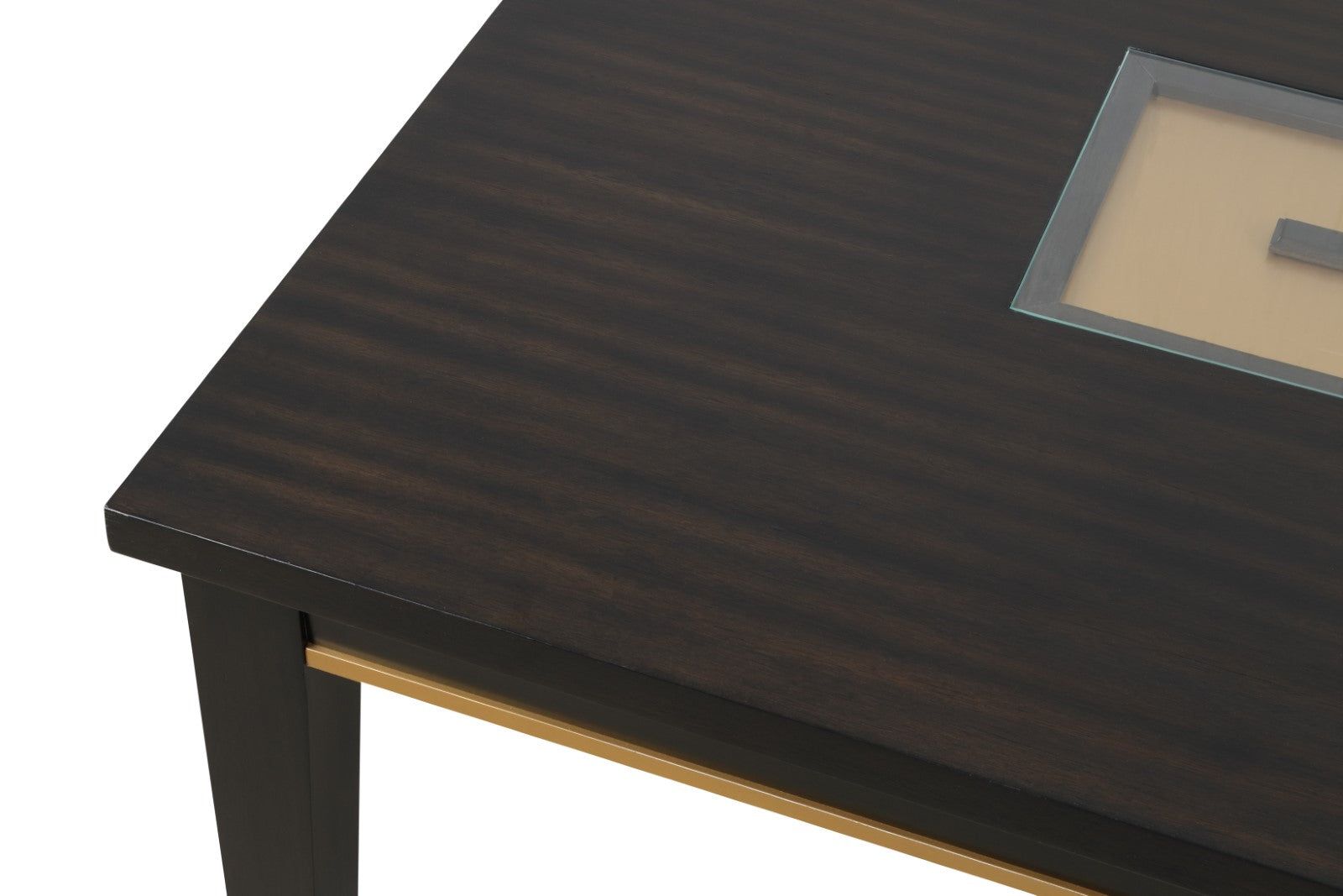 Contemporary Espresso Dining Table Mirror Insert 1pc Rectangle Table Kitchen Dining Room Furniture