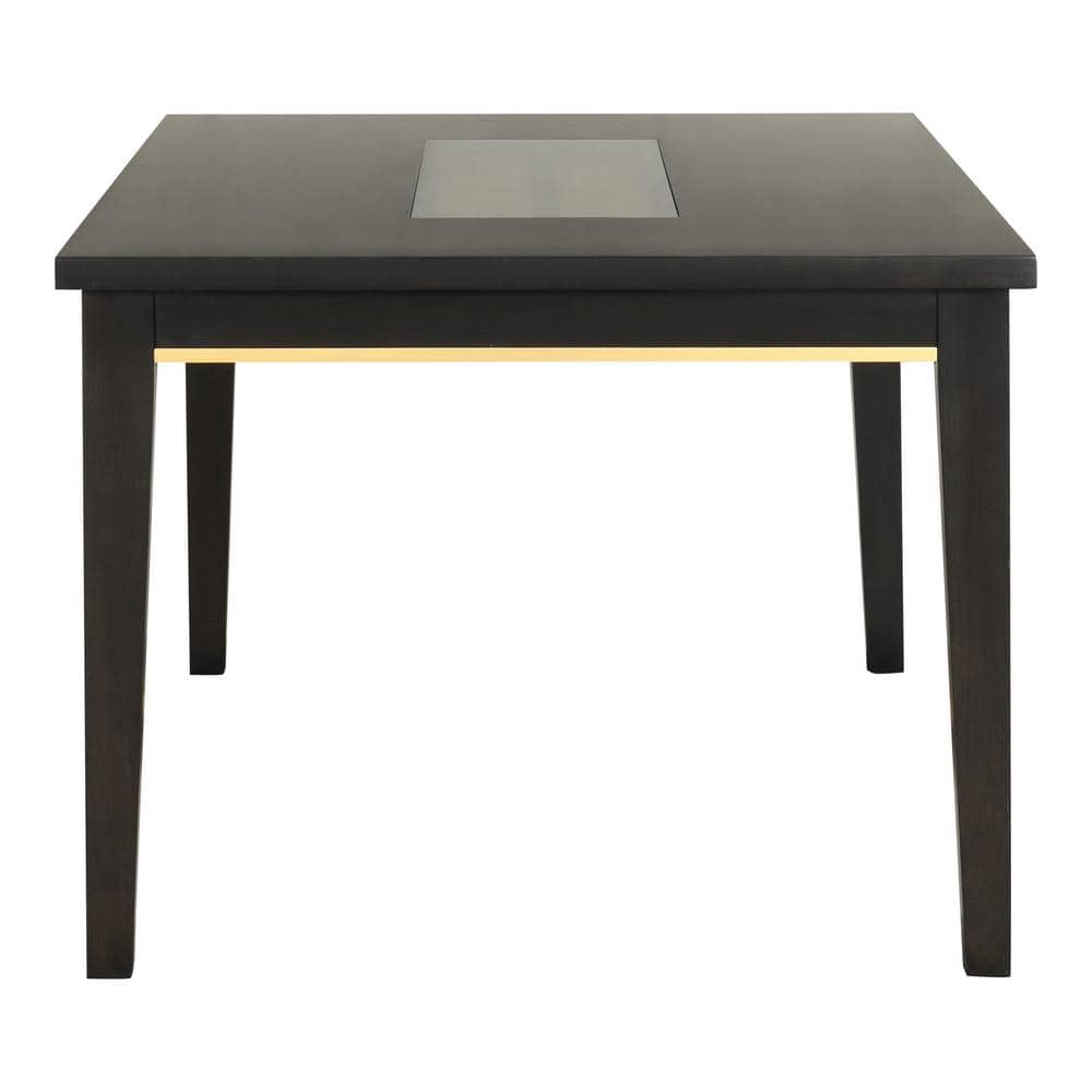 Contemporary Espresso Dining Table Mirror Insert 1pc Rectangle Table Kitchen Dining Room Furniture