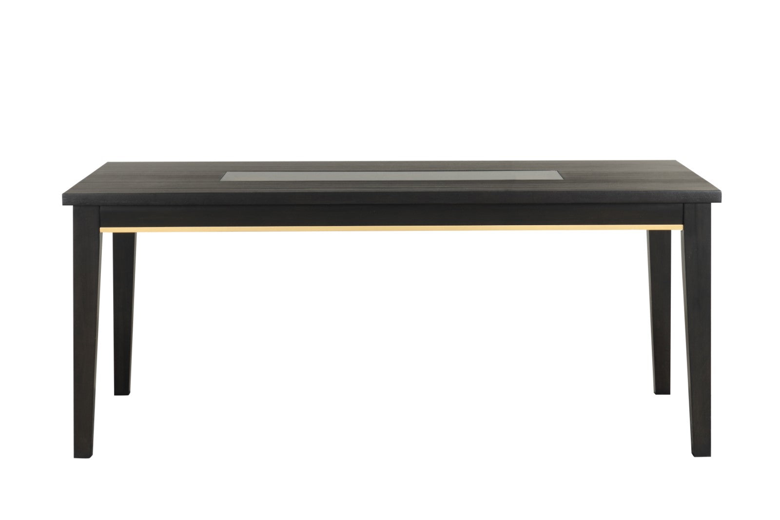 Contemporary Espresso Dining Table Mirror Insert 1pc Rectangle Table Kitchen Dining Room Furniture