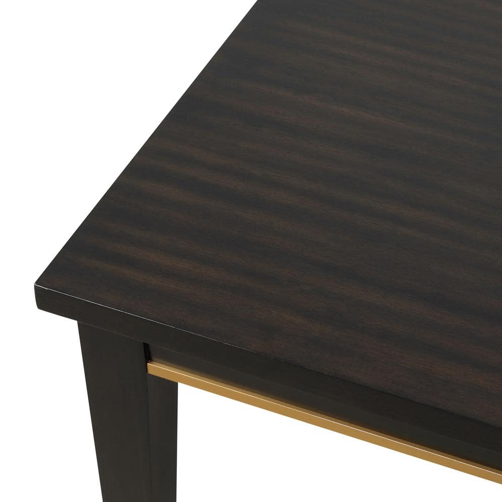 Contemporary Espresso Dining Table Mirror Insert 1pc Rectangle Table Kitchen Dining Room Furniture