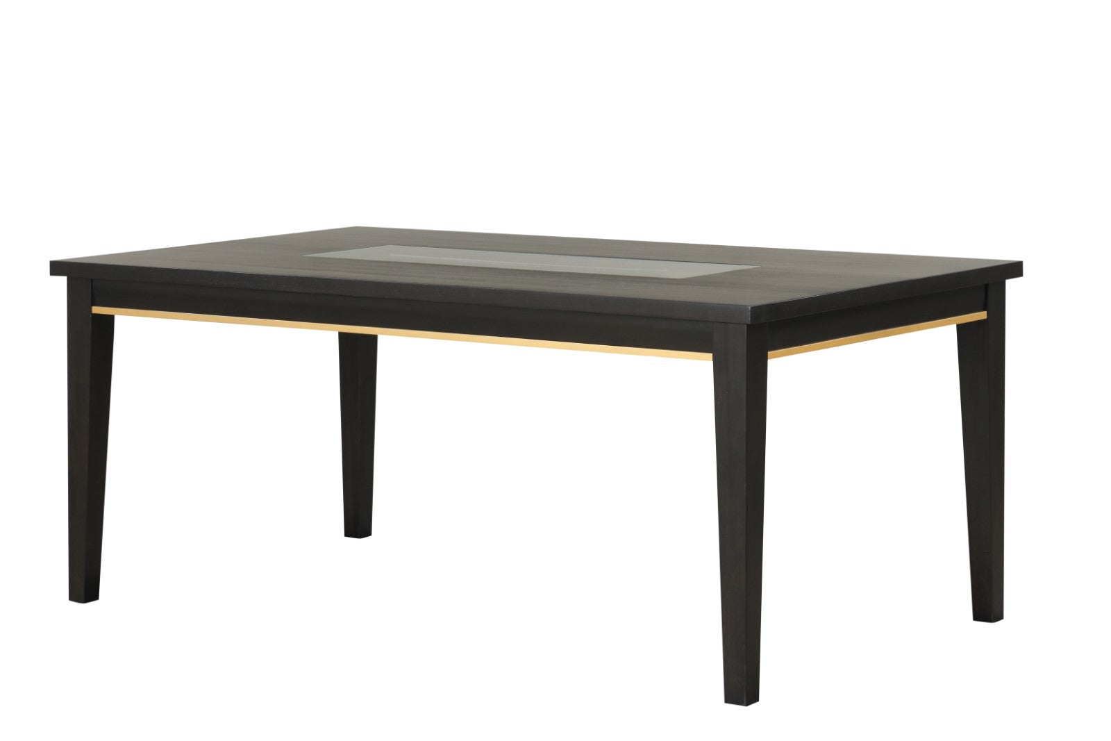 Contemporary Espresso Dining Table Mirror Insert 1pc Rectangle Table Kitchen Dining Room Furniture