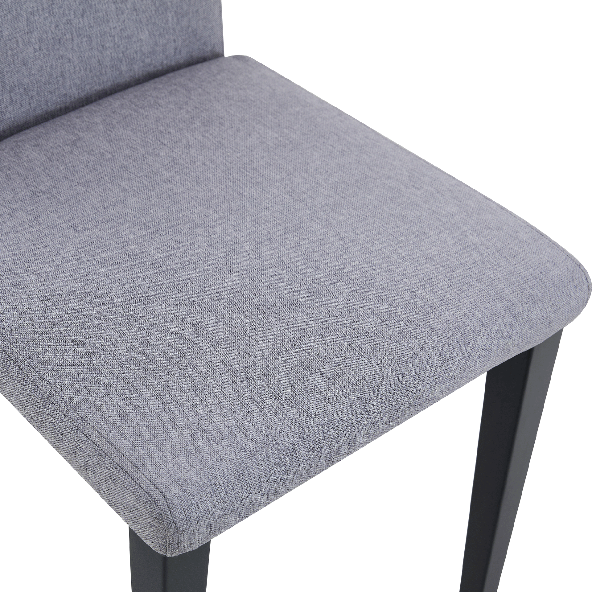 Table and chair set.71*35.4 inch White And Black Spliced Dining Table With Storage Function In The Middle Of The Table Legs.Paired With 8 Light Gray Linen-Cotton Dining Chairs, Simple And Versatile.