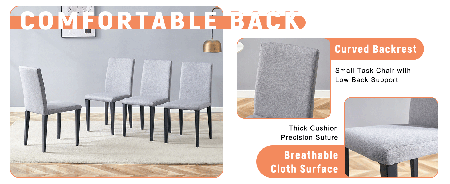 Table and chair set.71*35.4 inch White And Black Spliced Dining Table With Storage Function In The Middle Of The Table Legs.Paired With 8 Light Gray Linen-Cotton Dining Chairs, Simple And Versatile.