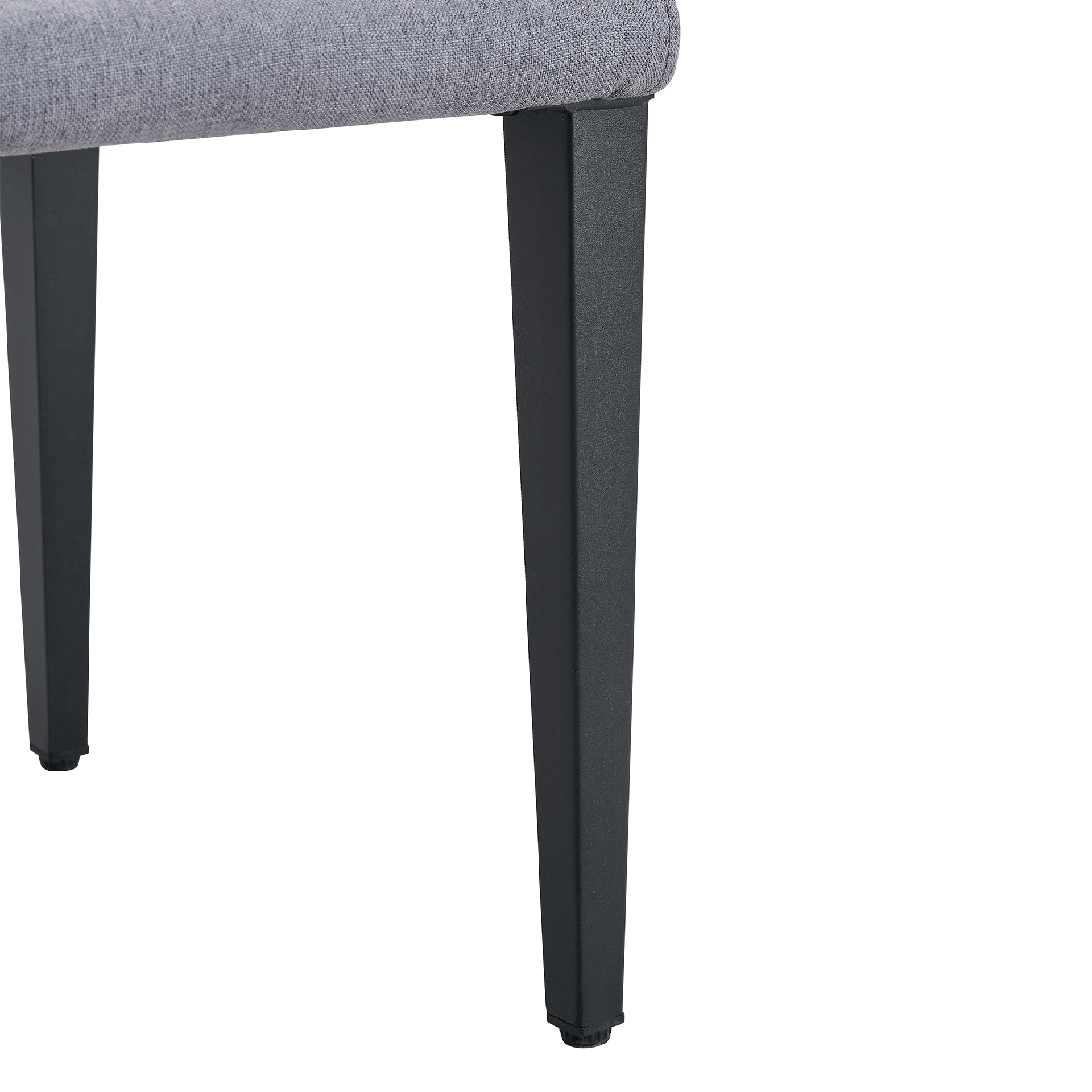 Table and chair set.71*35.4 inch White And Black Spliced Dining Table With Storage Function In The Middle Of The Table Legs.Paired With 8 Light Gray Linen-Cotton Dining Chairs, Simple And Versatile.