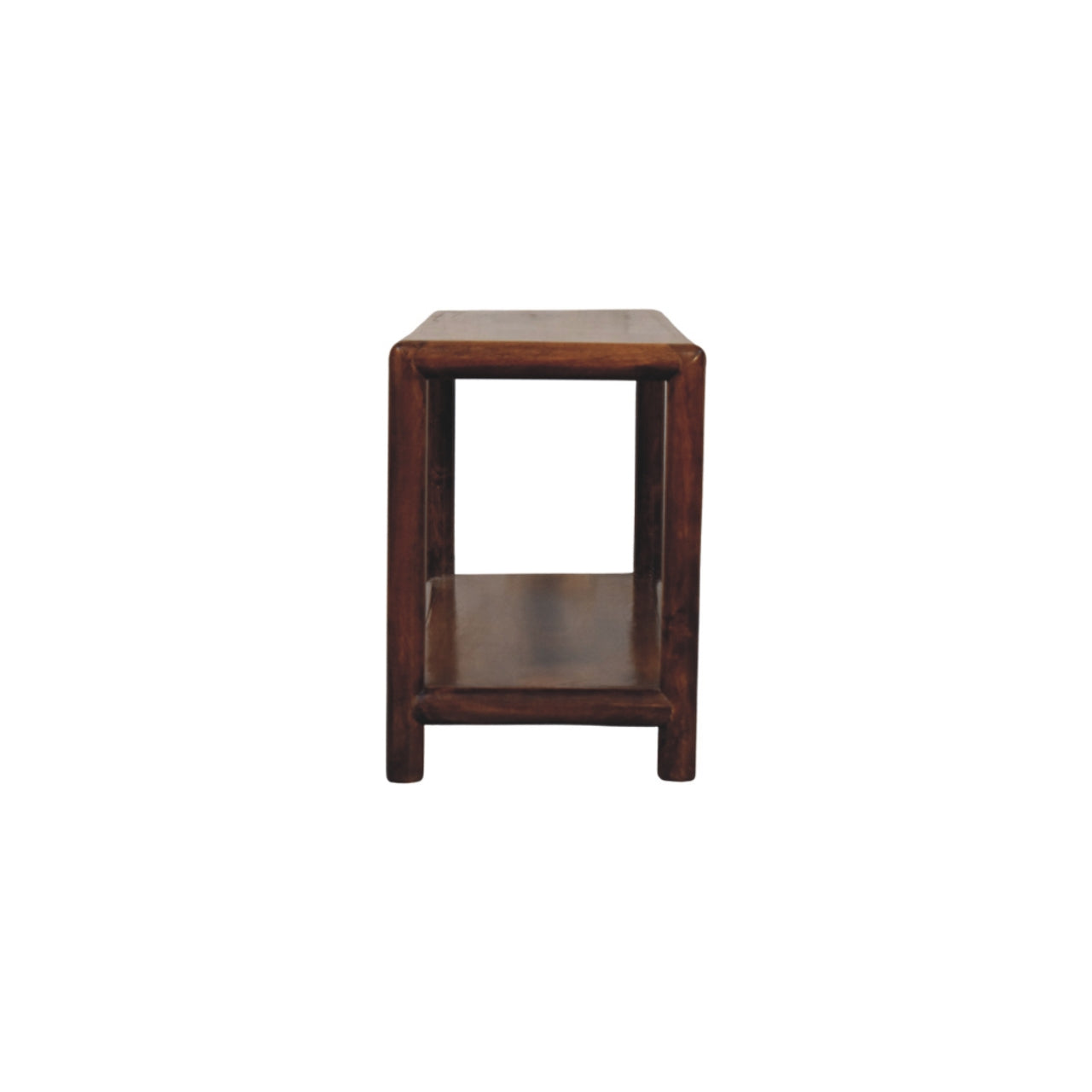 Solid Wood Bench with Lower Shelf, Brown