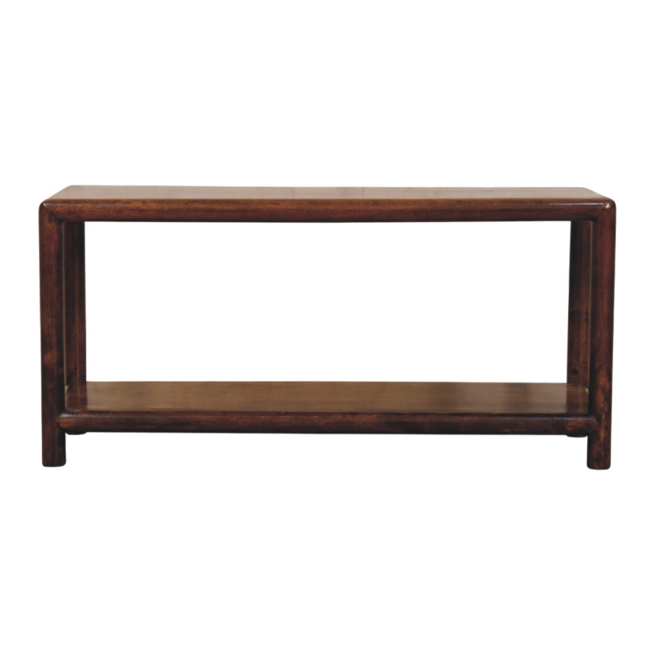 Solid Wood Bench with Lower Shelf, Brown