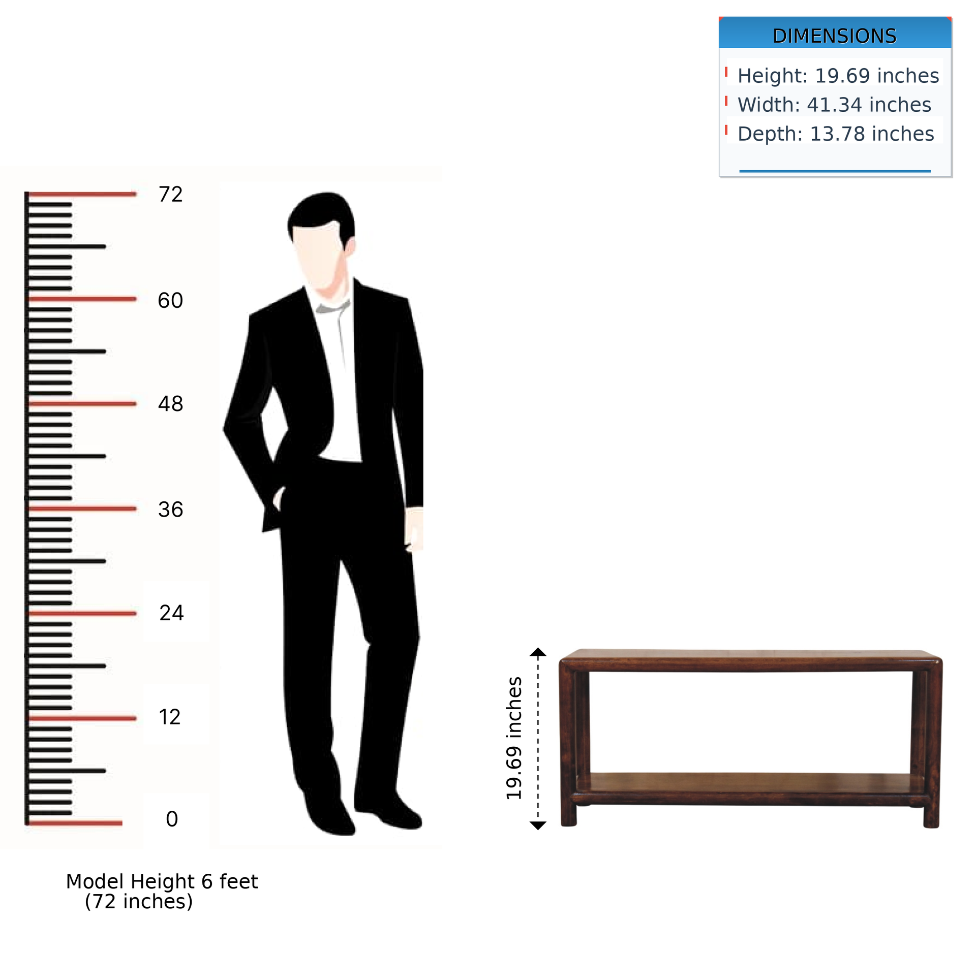 Solid Wood Bench with Lower Shelf, Brown