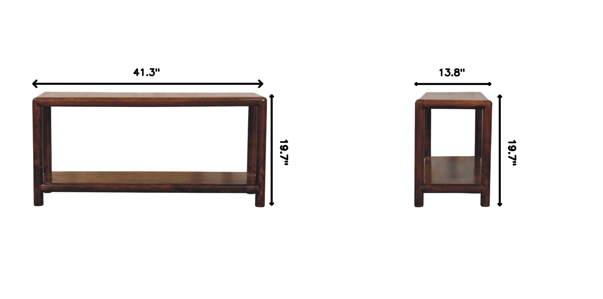 Solid Wood Bench with Lower Shelf, Brown