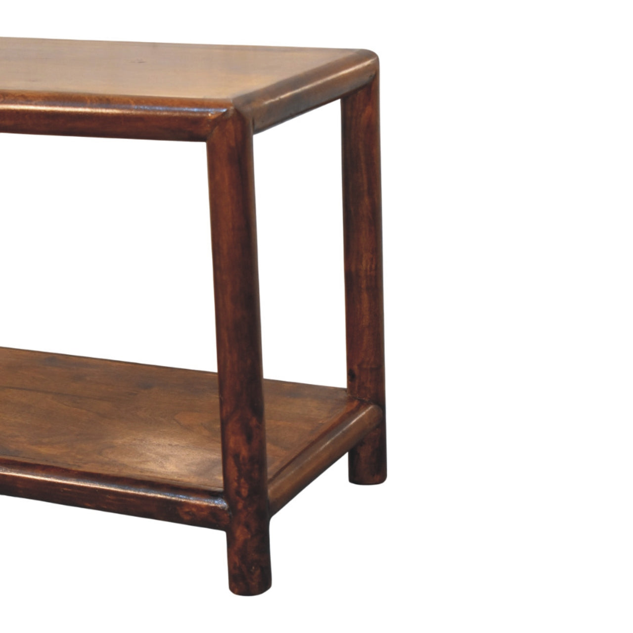Solid Wood Bench with Lower Shelf, Brown
