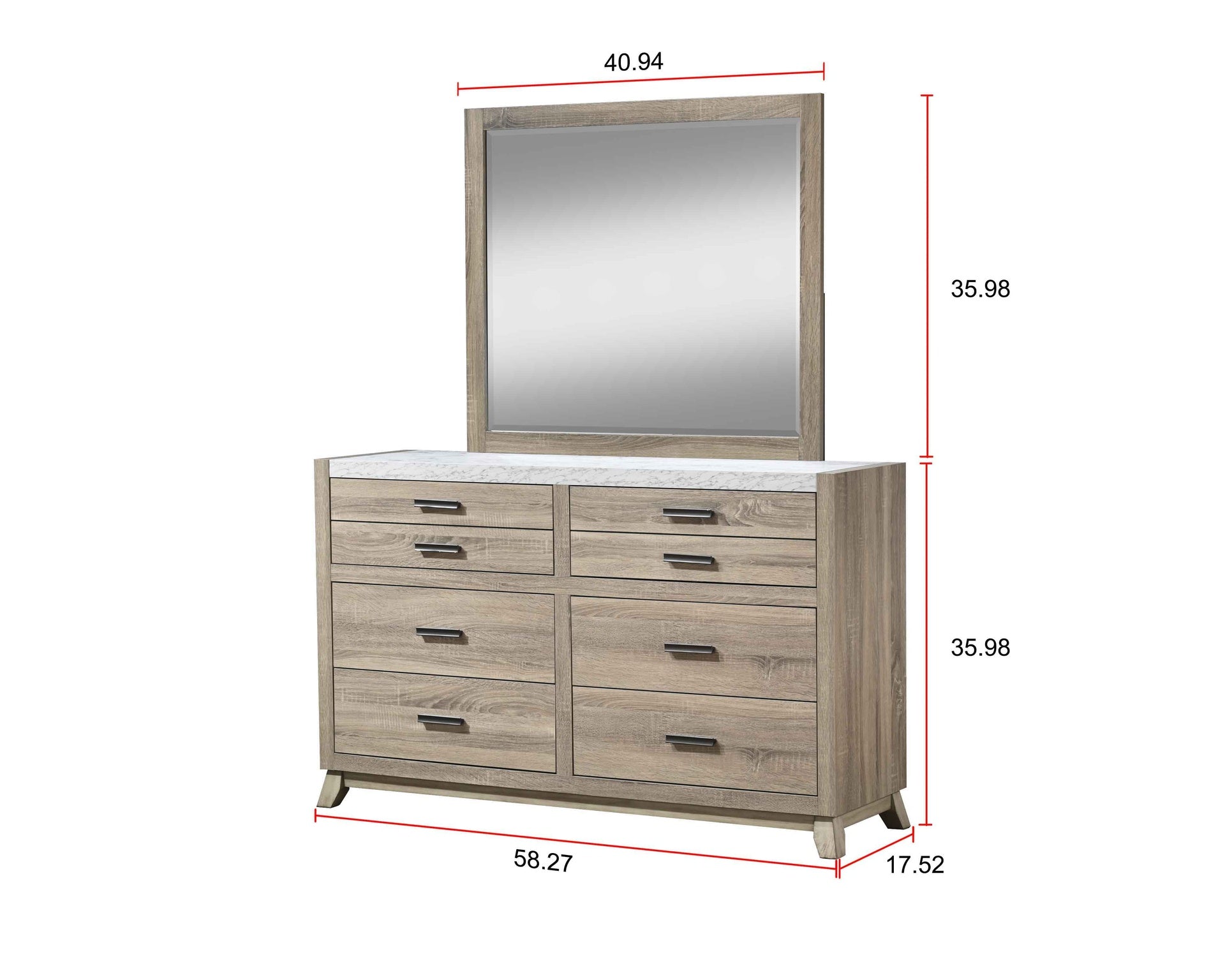 1pc Rustic Transitional Contemporary Dresser Natural Brown Faux Stone Top Bed Side Cabinet Furniture